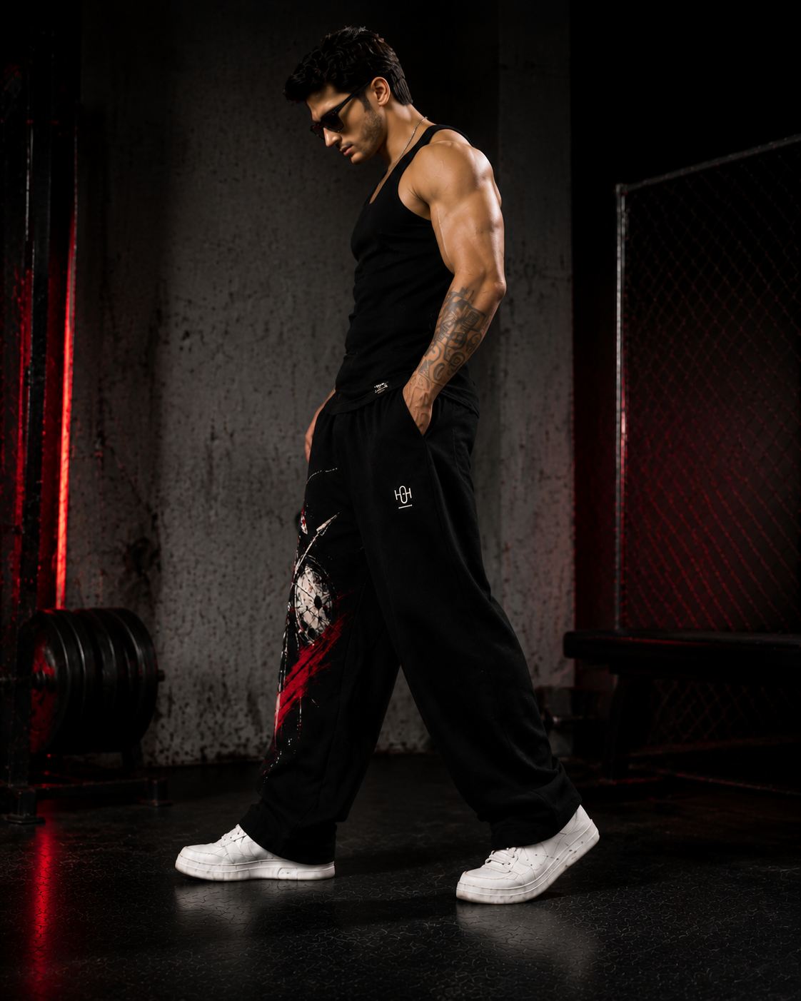 Cockroach Streetwear Loose Fit Track Pants (Black)