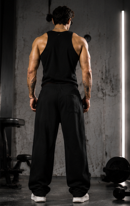 Cockroach Streetwear Loose Fit Track Pants (Black)