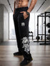 SkullBloom Loose Fit Track Pants (Black)
