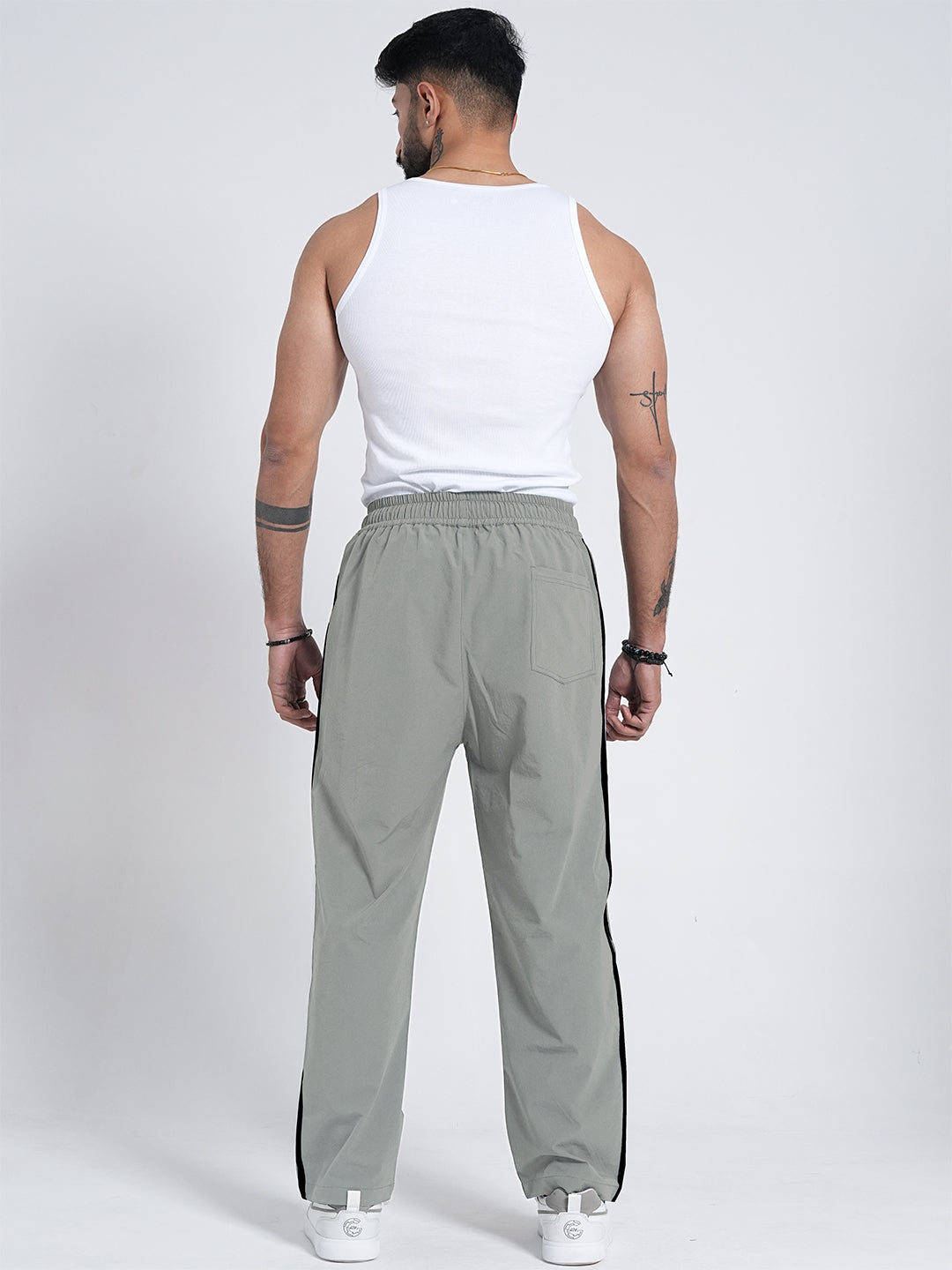 StrideX Loose Fit Track Pants (Light Grey)