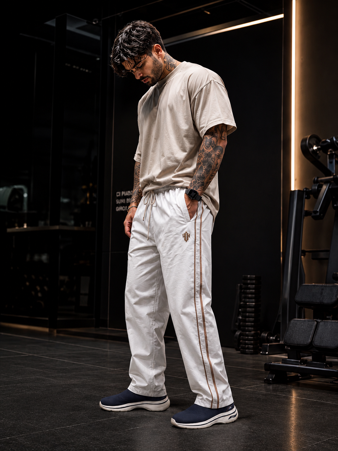 StrideX Loose Fit Track Pants (Cannoli Cream)