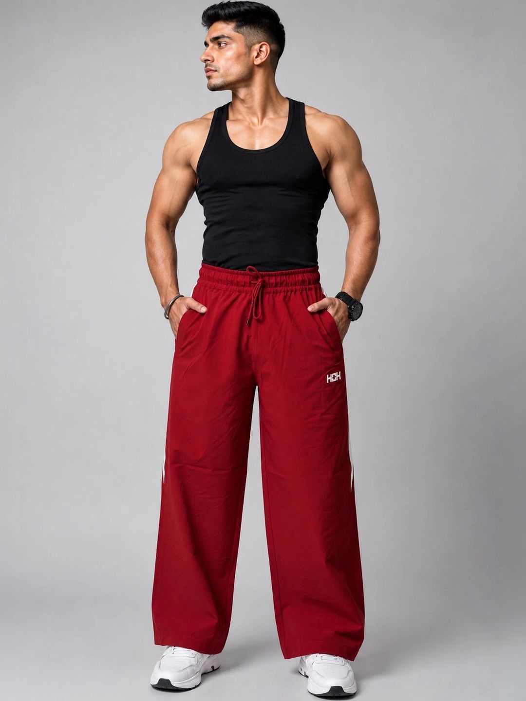 Vector Loose Fit Track Pants (Red)