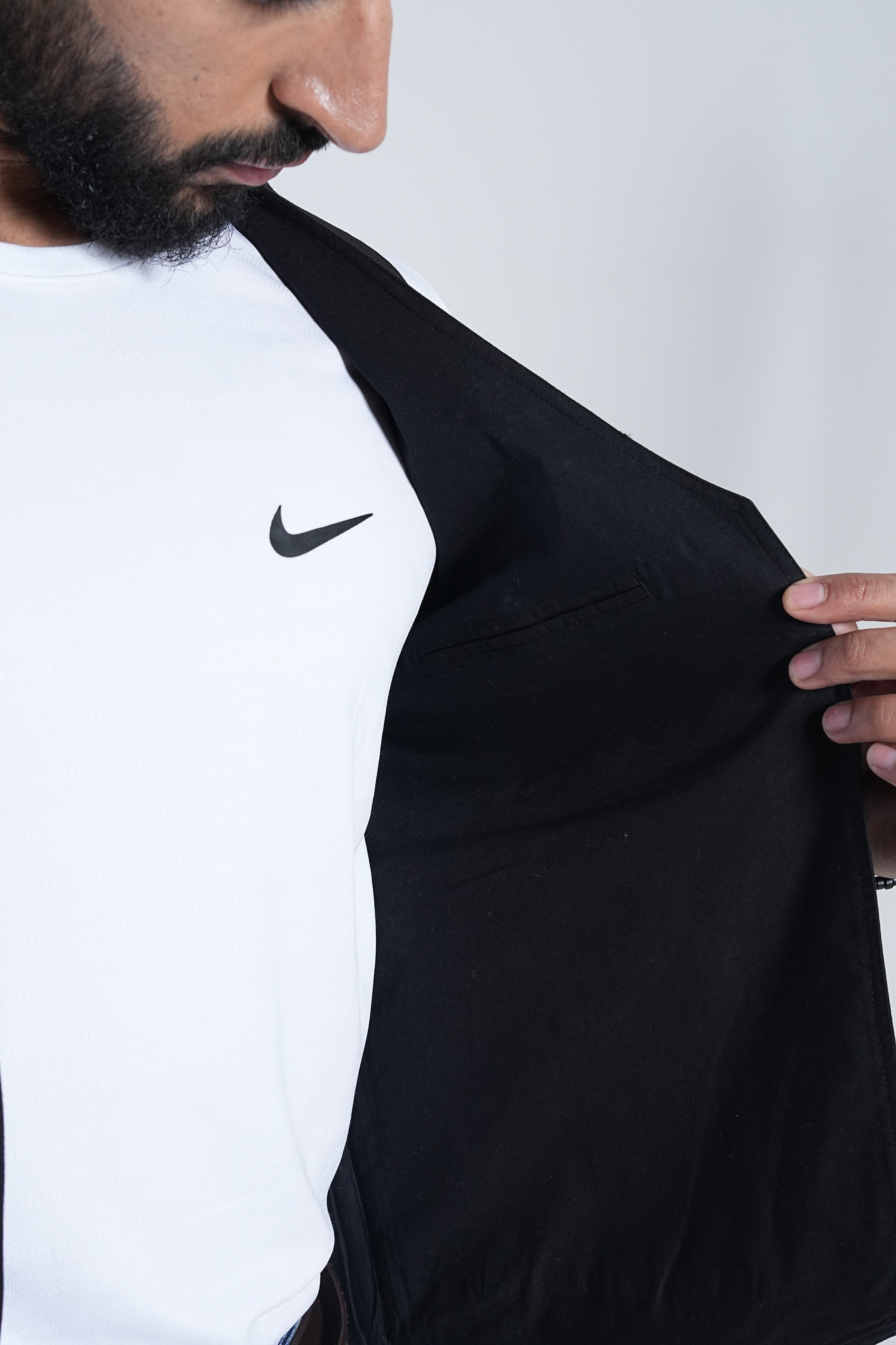 Utility Cargo Open-Front Jacket (Black)