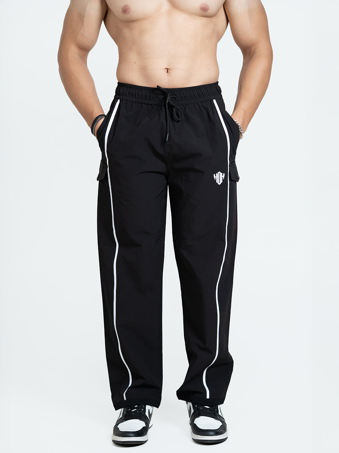 LimitLess Loose Fit Track Pants (Black)
