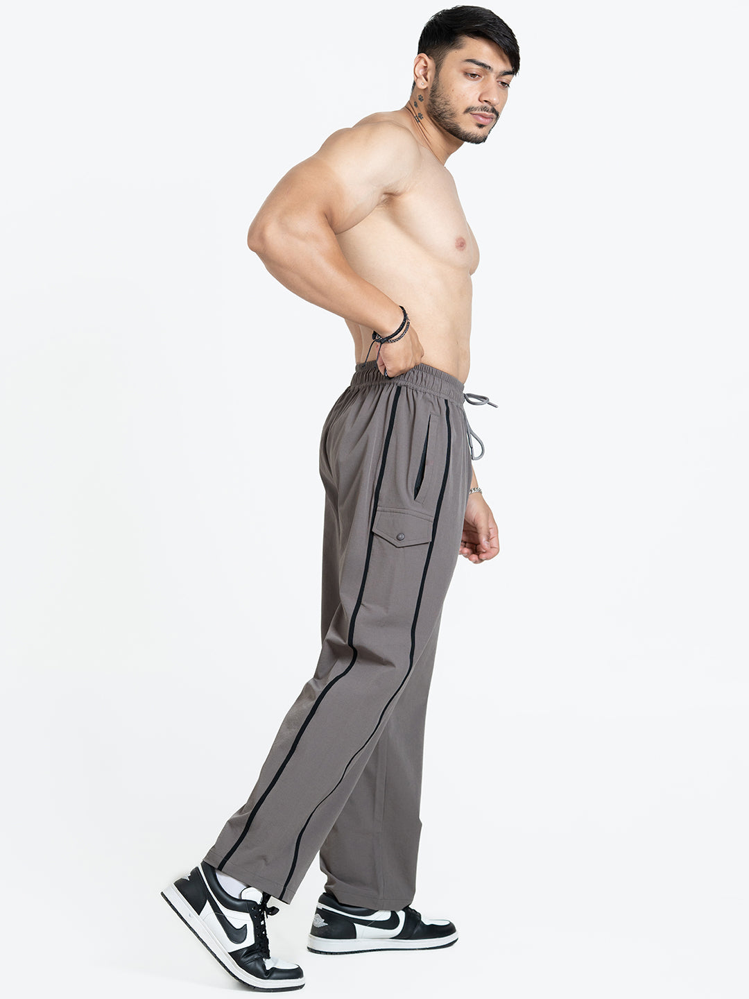 LimitLess Loose Fit Track Pants (Grey)