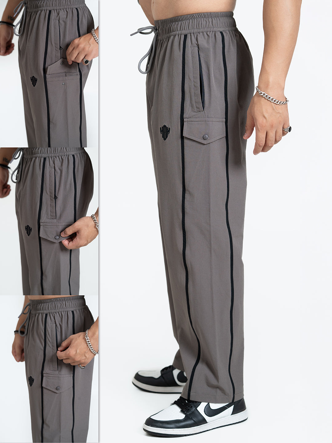 LimitLess Loose Fit Track Pants (Grey)