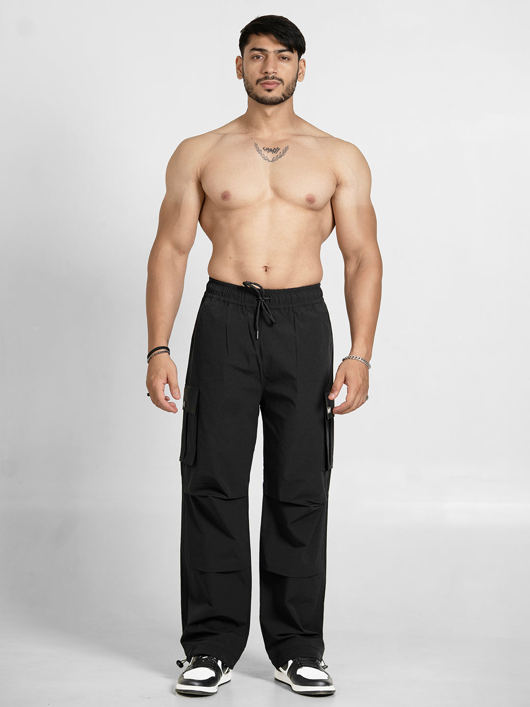 FlyHigh Men Loose Fit Black Parachute Pants