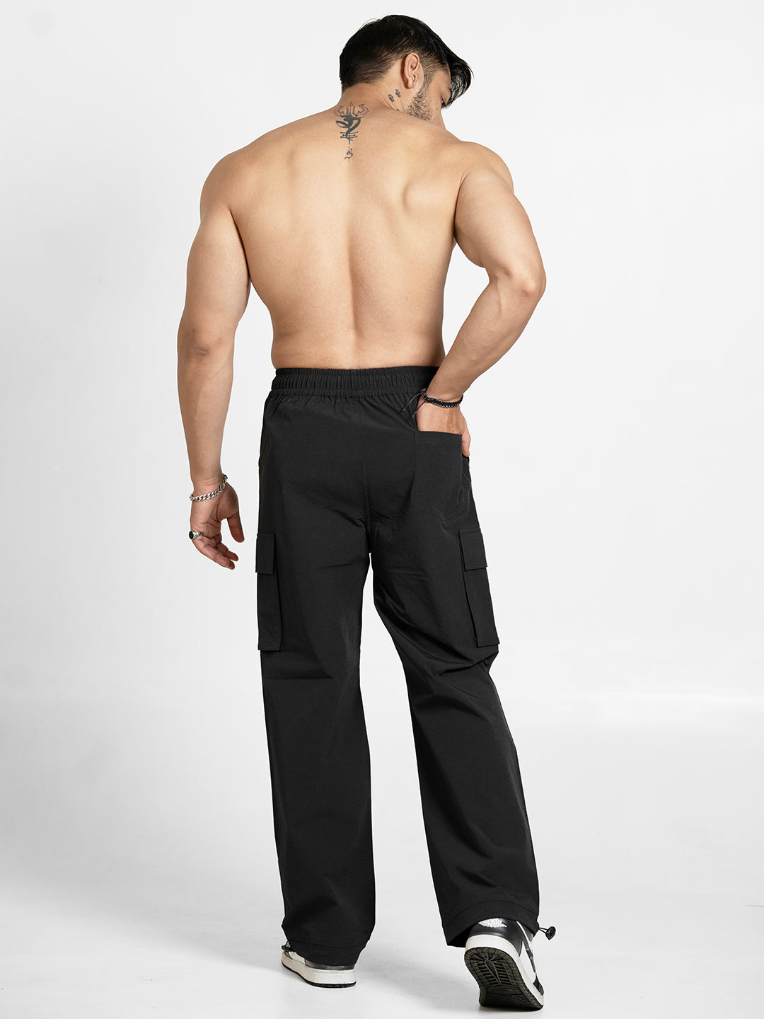 FlyHigh Men Loose Fit Black Parachute Pants