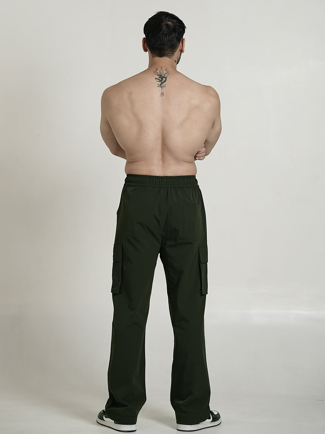 FlyHigh Men Loose Fit Olive Parachute Pants