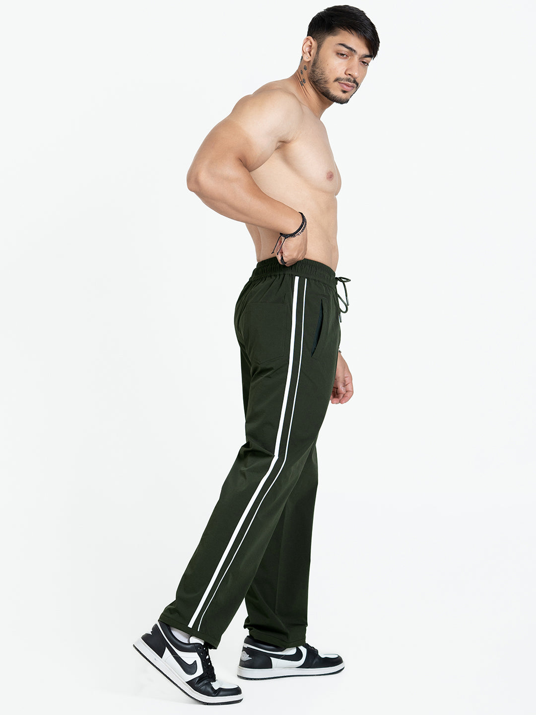 StrideX Loose Fit Track Pants (Olive)
