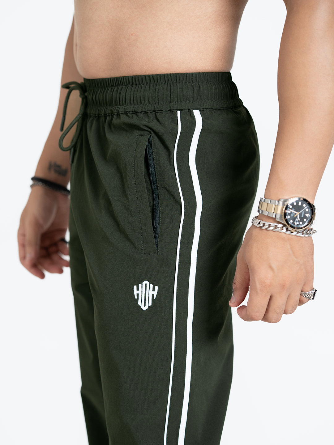 StrideX Loose Fit Track Pants (Olive)