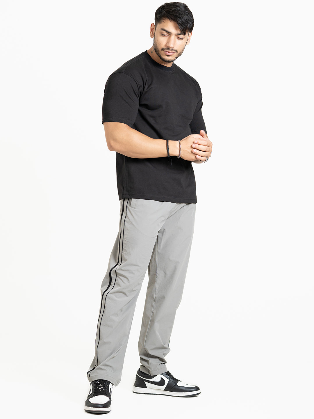 StrideX Loose Fit Track Pants (Light Grey)