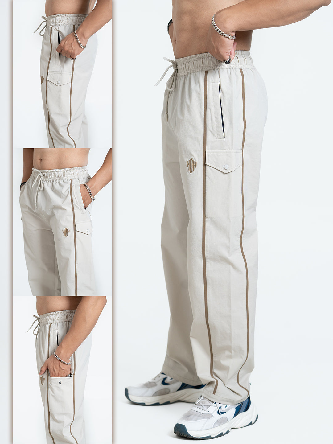 LimitLess Loose Fit Track Pants (Cannoli Cream)