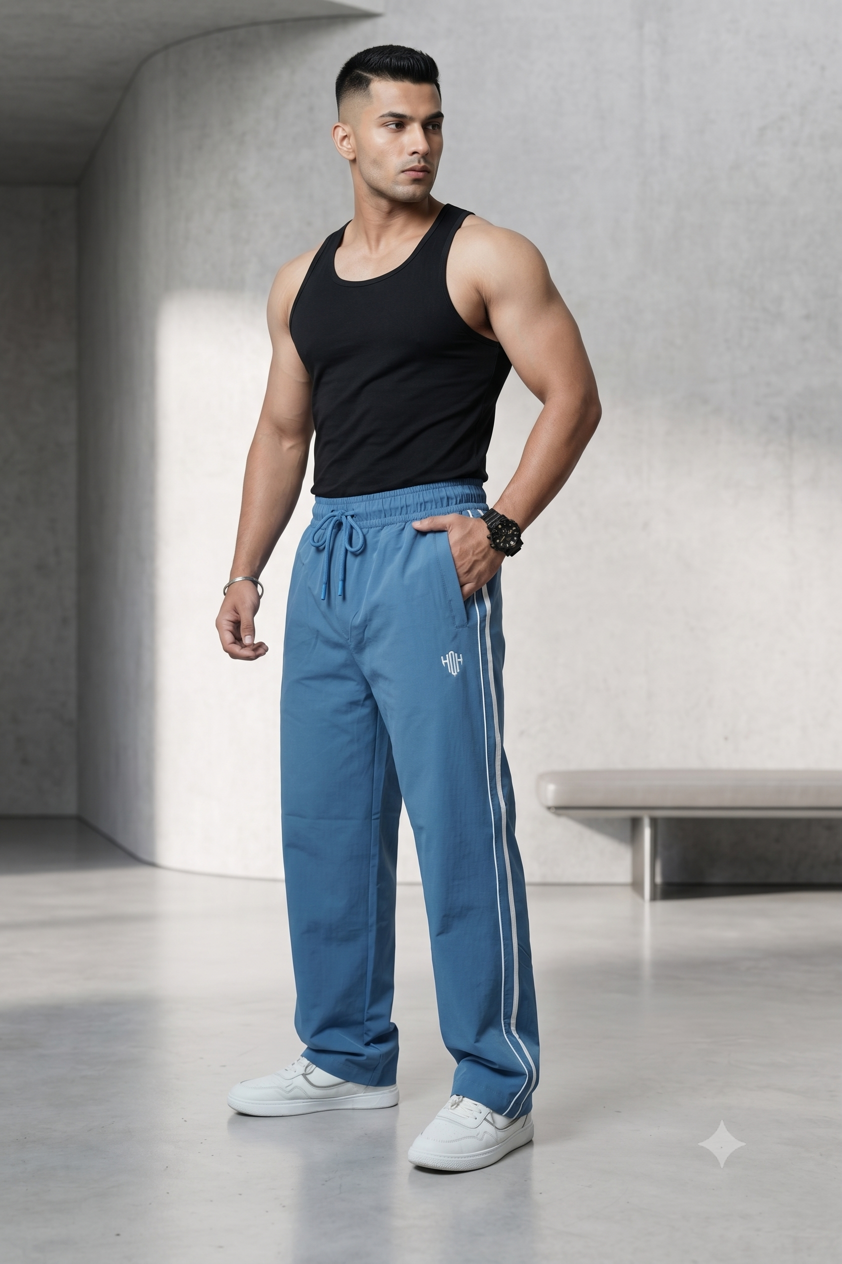 StrideX Loose Fit Track Pants (Columbia Blue)