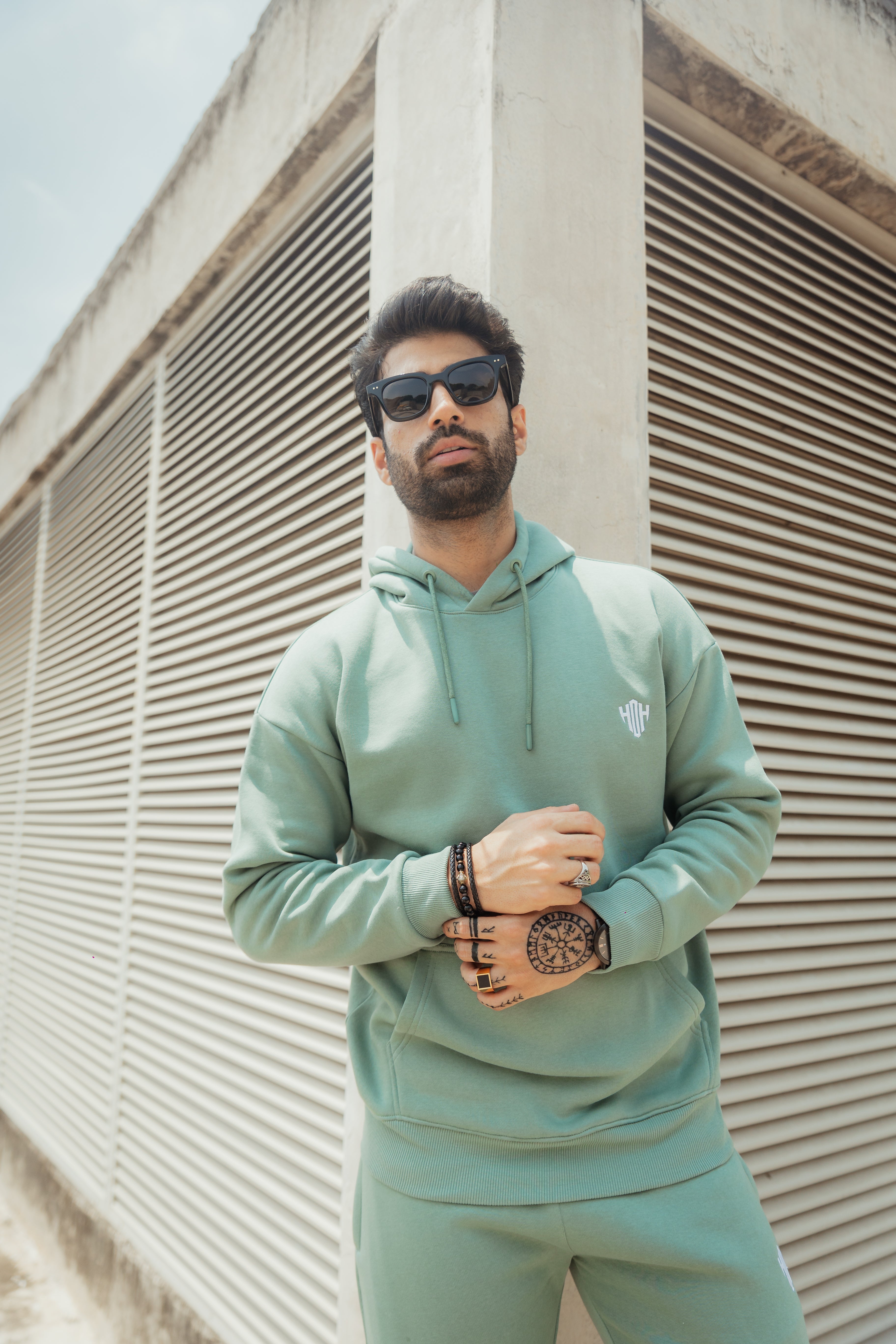 Drop Shoulder Tracksuit  - Sea Green