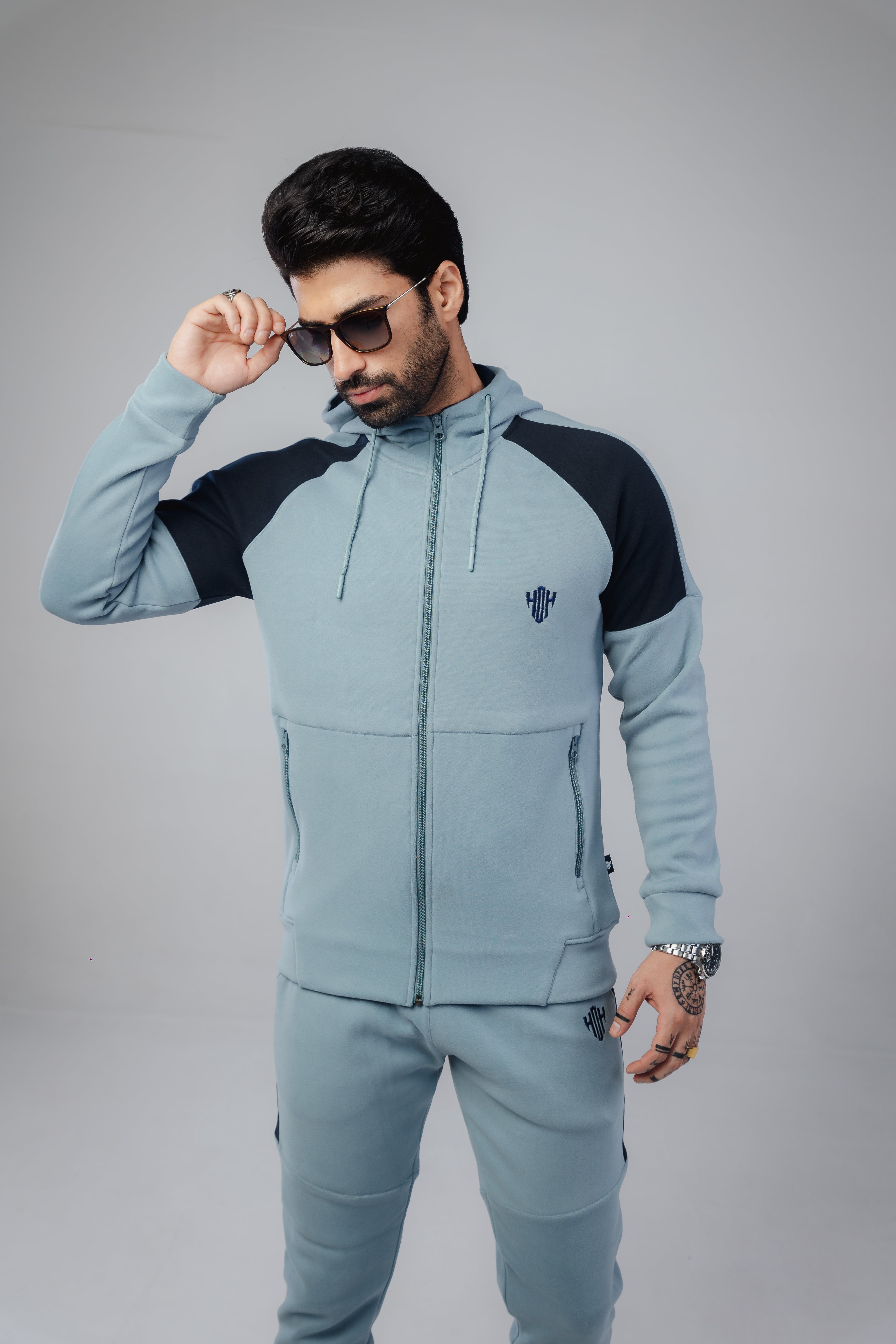 Slim Fit Tracksuit  - Dusk Blue & Navy