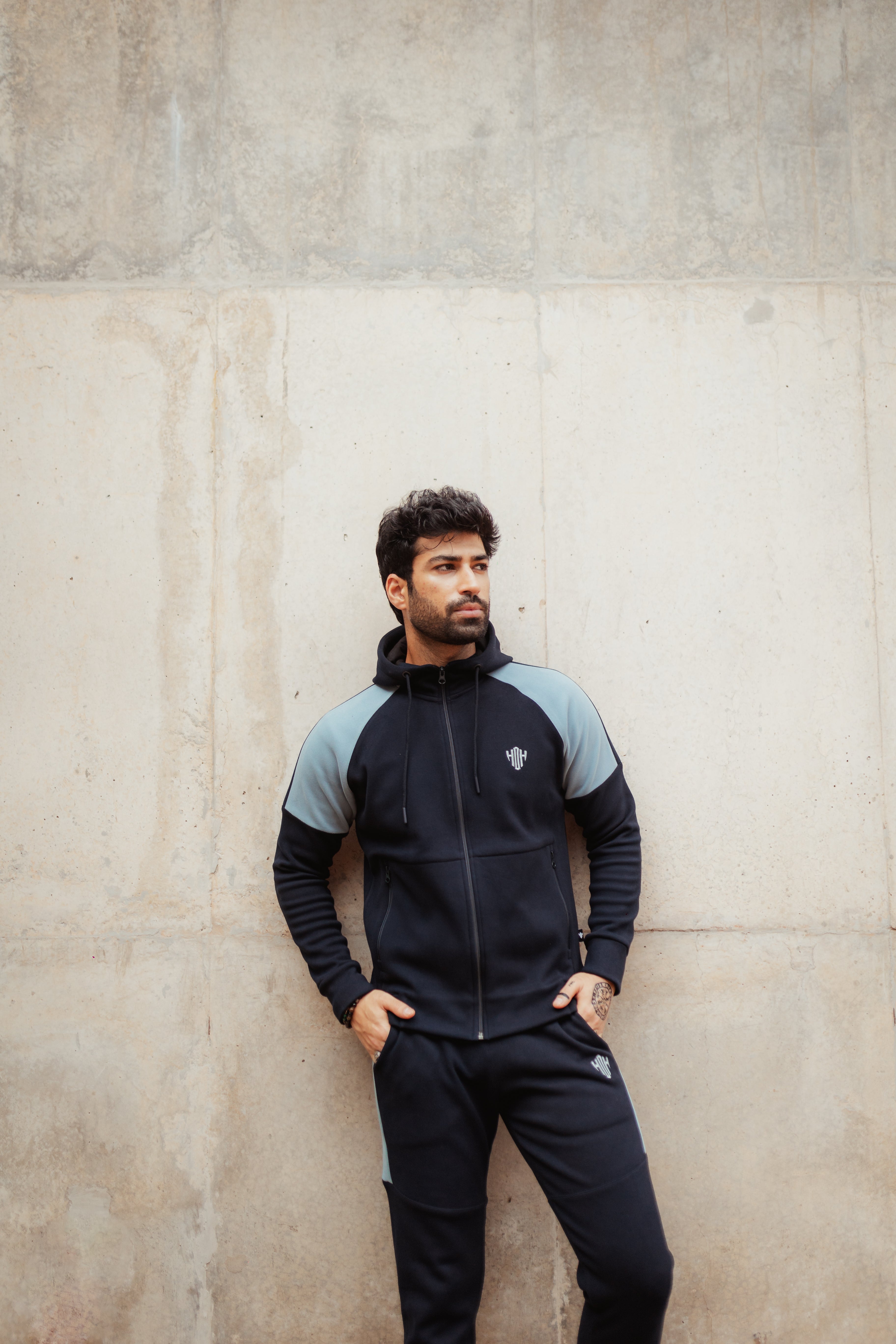 Slim Fit Tracksuit  - Navy & Dusk Blue