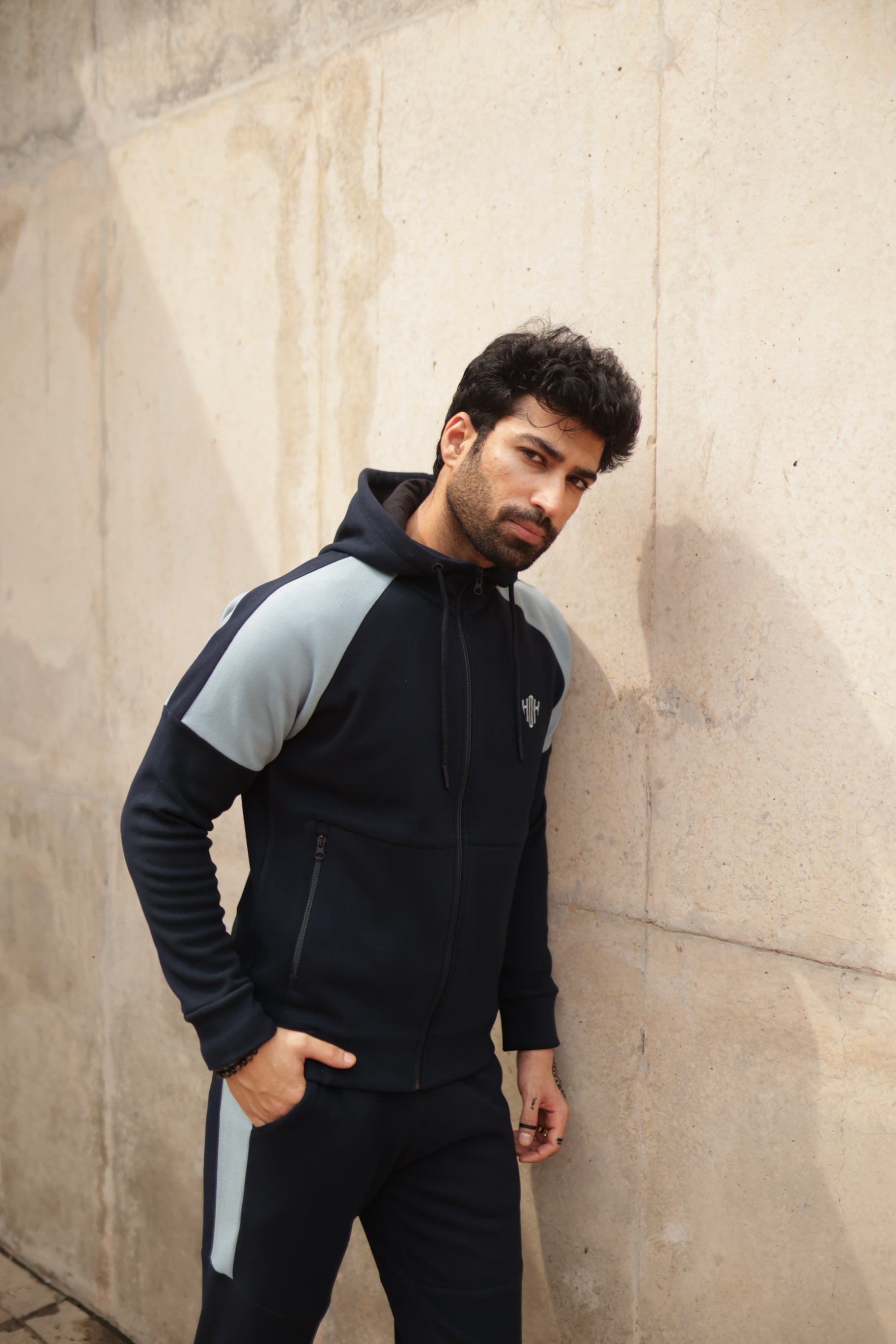 Slim Fit Tracksuit  - Navy & Dusk Blue