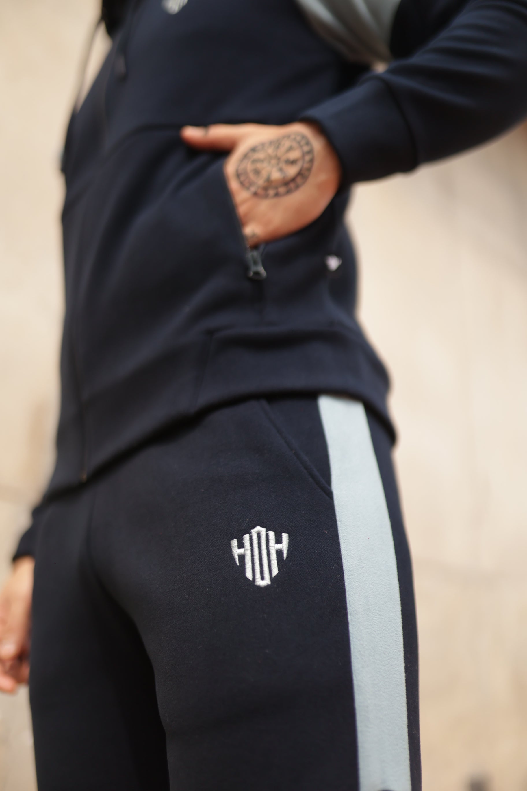 Slim Fit Tracksuit  - Navy & Dusk Blue