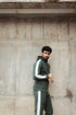 Slim Fit Tracksuit - Bottle Green & Cream