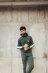 Slim Fit Tracksuit - Bottle Green & Cream