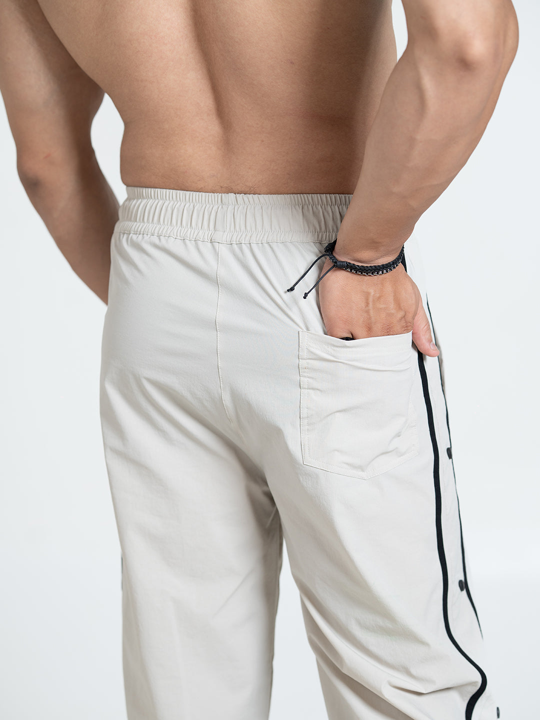 SnapFit Loose Fit Track Pants (Cannoli Cream)