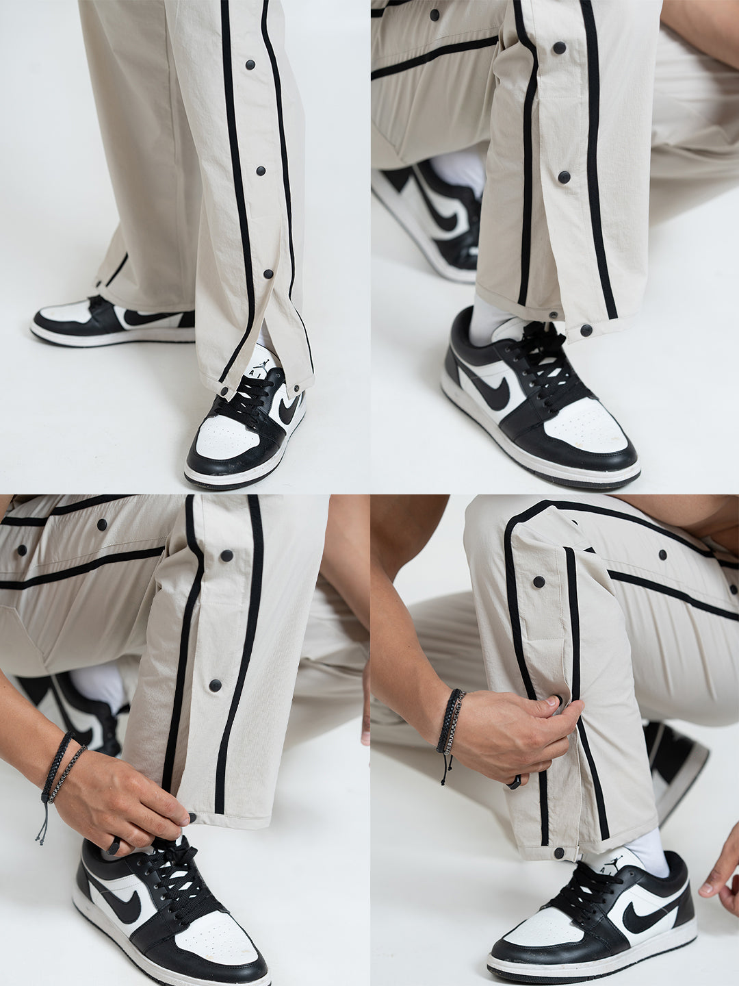 SnapFit Loose Fit Track Pants (Cannoli Cream)