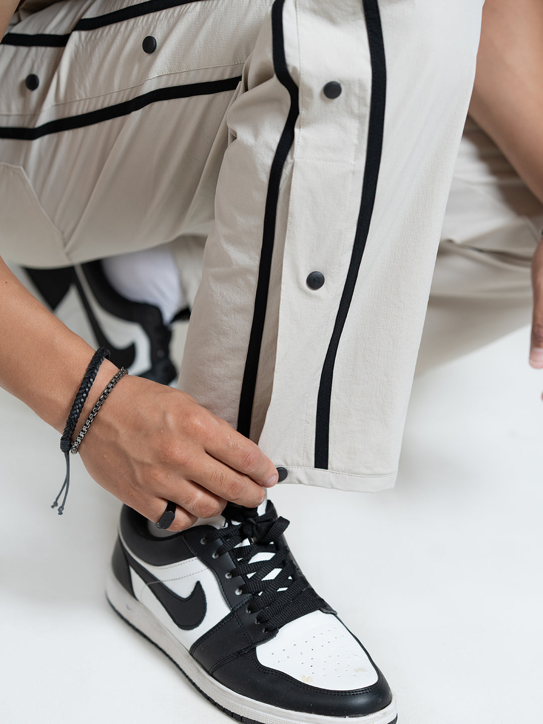 SnapFit Loose Fit Track Pants (Cannoli Cream)