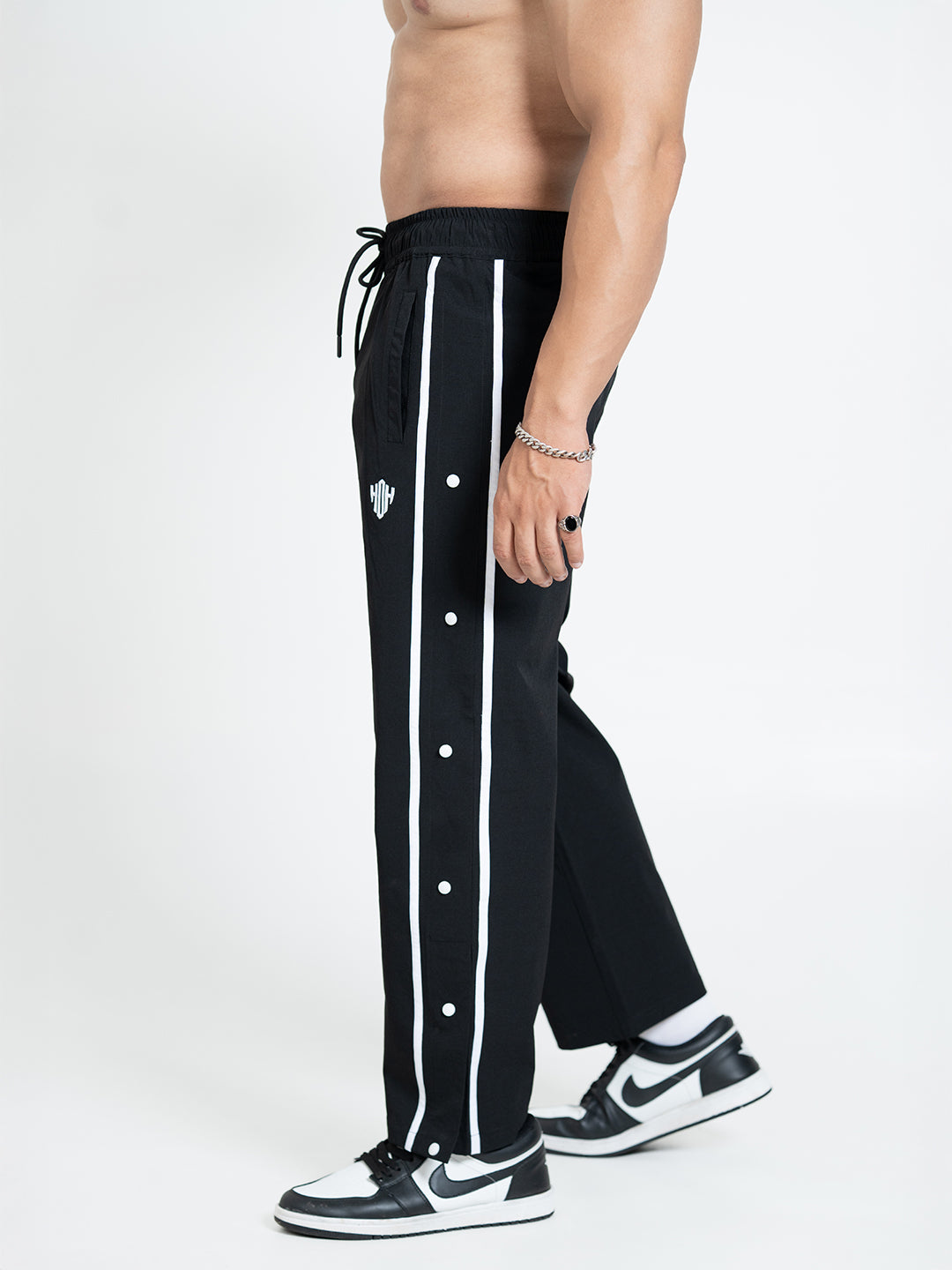 SnapFit Loose Fit Track Pants (Black)