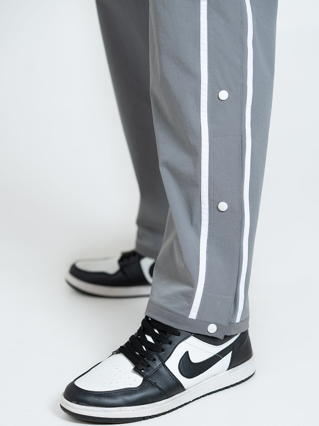 SnapFit Loose Fit Track Pants (Light Grey)