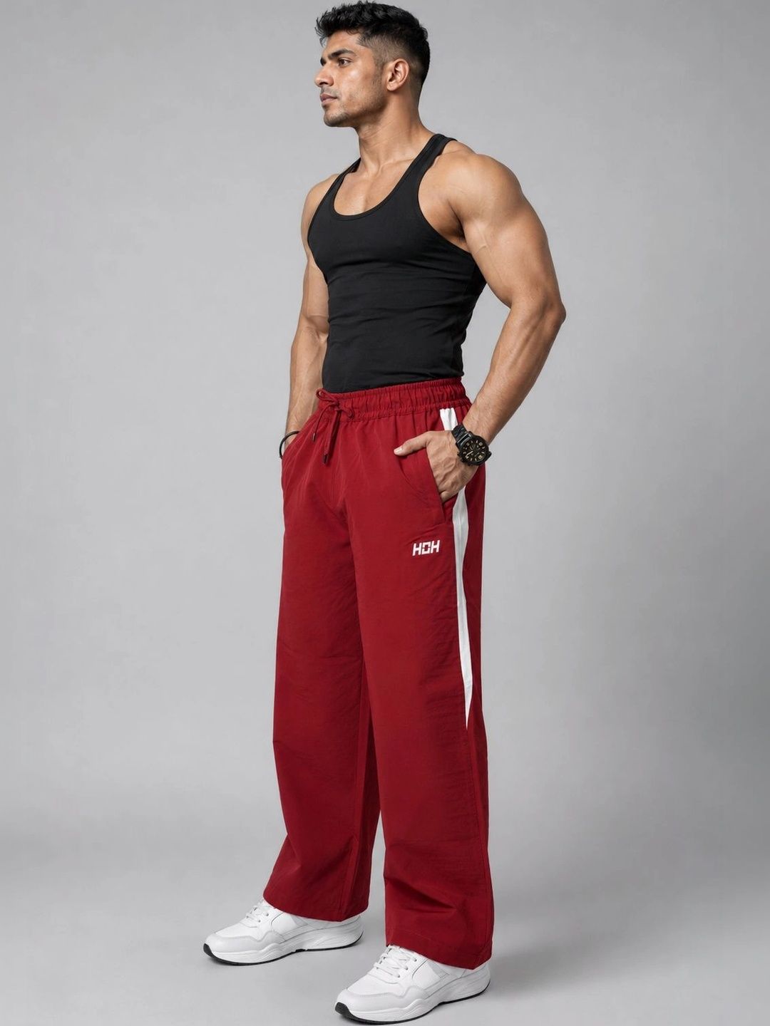 Vector Loose Fit Track Pants (Red)