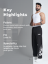 Flames Loose Fit Track Pants (Light Grey)