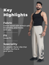 Flames Loose Fit Track Pants (Beige)