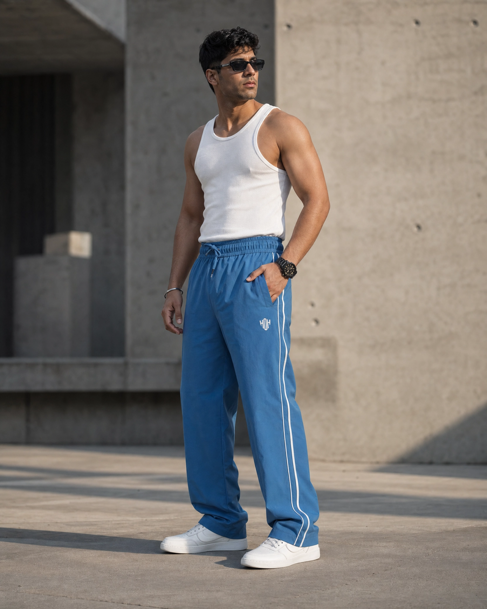 StrideX Loose Fit Track Pants (Columbia Blue)