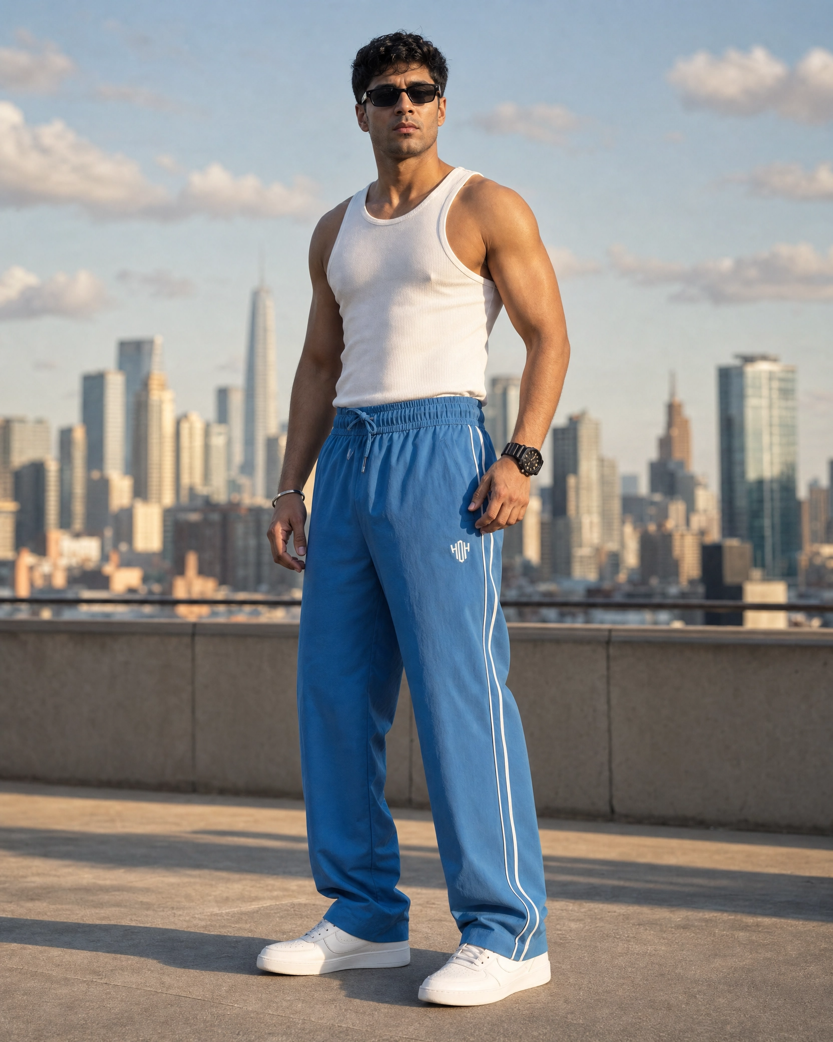 StrideX Loose Fit Track Pants (Columbia Blue)