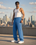 StrideX Loose Fit Track Pants (Columbia Blue)